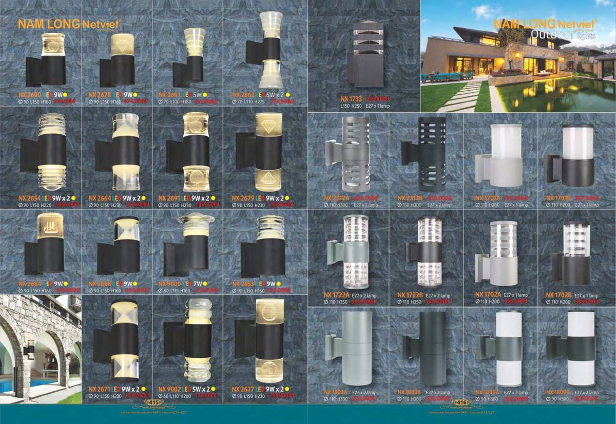 Đèn trang trí NAM LONG Catalogue và Bảng giá tại Bình Dương /Page 102